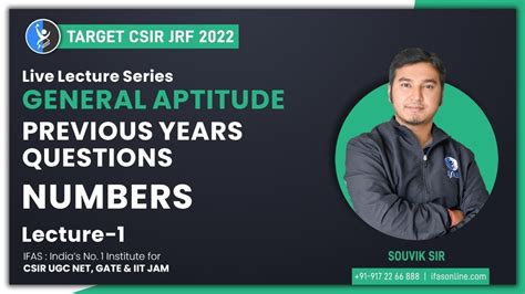 Numbers General Aptitude PYQs Target CSIR JRF 2022 LIVE Lecture