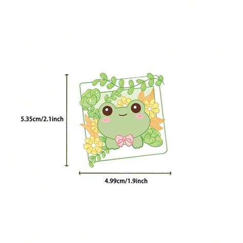 50pcs Cute Frog Stickers Vinyl Aesthetics Stickers For Scrapbooking