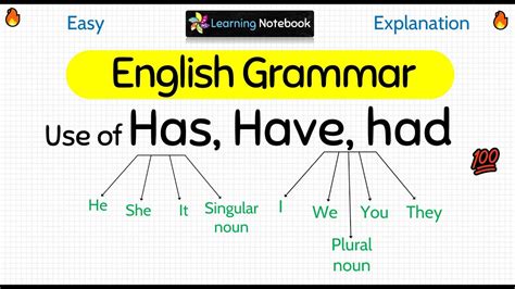 Use Of Has Have English Grammar Has Have Had Grammar For Beginners Youtube