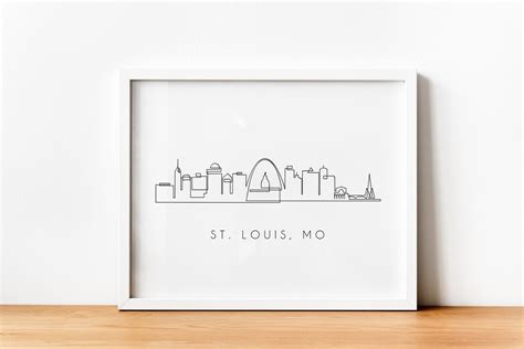 STL Skyline Single Line Drawing Gift for Homeowner - Etsy