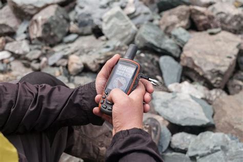 Tourist with gps. stock image. Image of extreme, discovery - 78256845