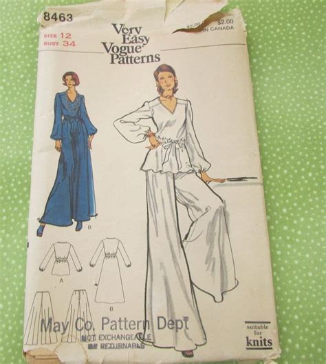 Rare S Very Easy Vogue Sewing Pattern Misses Wide Leg Evening