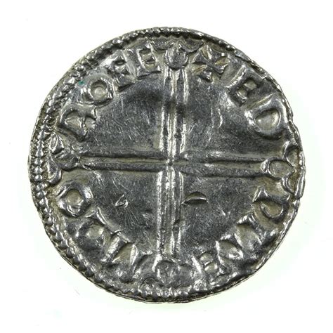 Aethelred Ii The Unready Ad Silver Penny Long Cross Type