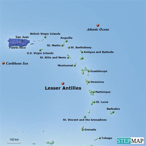 StepMap - Lesser Antilles - Landkarte für World