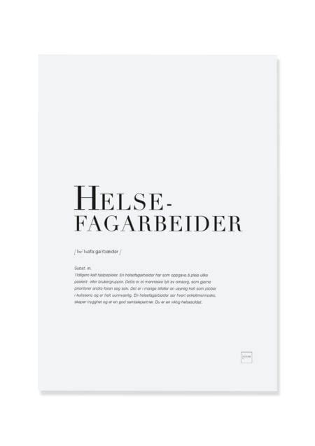 Helsefagarbeider Poster Med Beskrivelse Fra Pictureit No