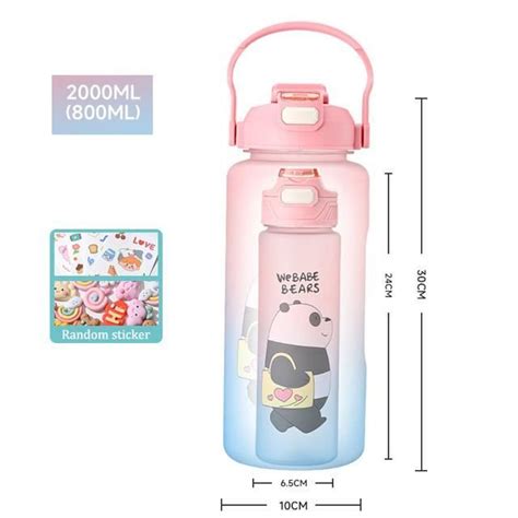 Gourde Bidon Gradual Pink Cup Big And Small Bouteille Eau En