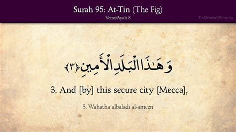 Quran 95 Surah At Tin The Fig Arabic And English Translation HD