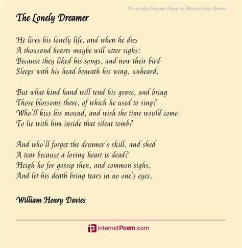 The Lonely Dreamer Poem By William Henry Davies