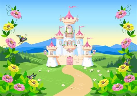 Premium Vector Fairytale Background With Princess Castle