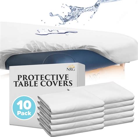 Nrg Reusable Protective Massage Table Cover 10 Pack Waterproof Massage Bed Cover