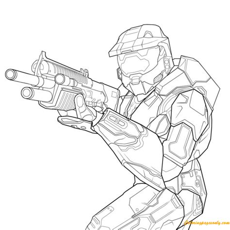 Halo Reach Hero Coloring Page - Free Coloring Pages Online