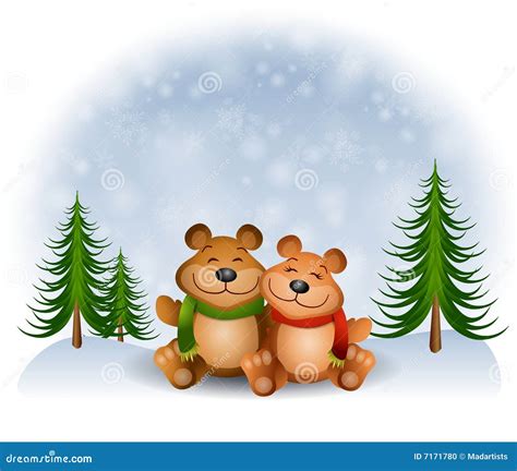 Teddy Bears Hugging Snow Stock Photo - Image: 7171780