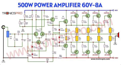 5000 Watts Power Amplifier Schematic Diagram Amplifier Circu