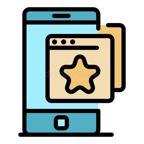 Mobile Bookmark Icon Color Outline Vector Stock Vector Illustration