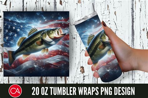 D Bass Fish Patriotic Oz Tumbler Png Graphic By Craft Fair