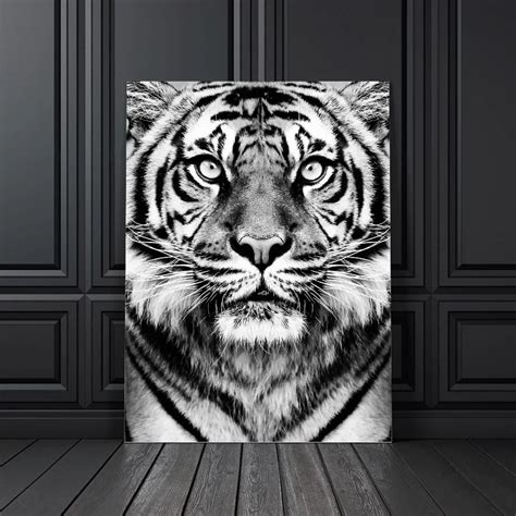 Wall Art Canvas Painting Black White Tiger Photo Nordic Posters And