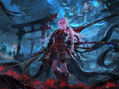 Japanese Samurai Girl Anime Wallpapers Wallpaper Cave