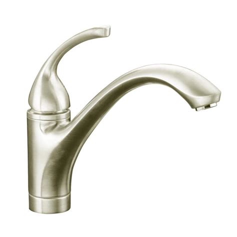 KOHLER Forte Vibrant Brushed Nickel 1-Handle Low-Arc Kitchen Faucet at ...