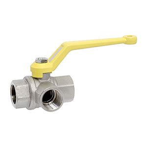 F F F Full Bore Three Way Ball Valve L Type Aluminium Handle