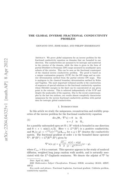 Pdf The Global Inverse Fractional Conductivity Problem