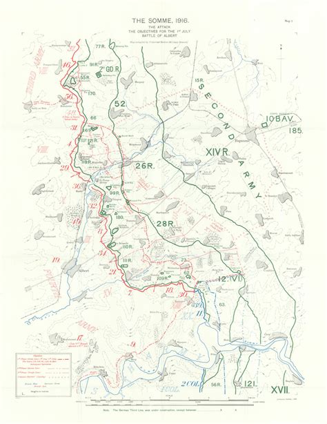 The Somme, 1916. The Attack, the Objectives for 1st July, Battle of ...