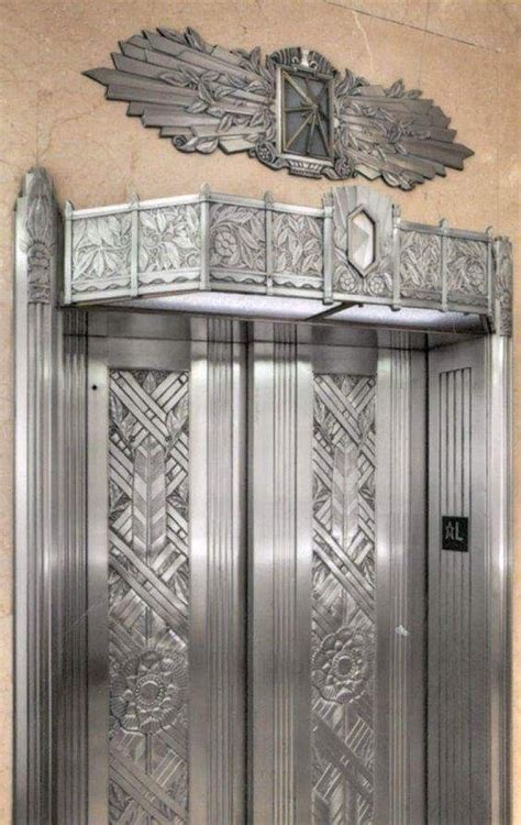 Stunningly Embellished Art Deco Elevator Chicago Union Station 1925