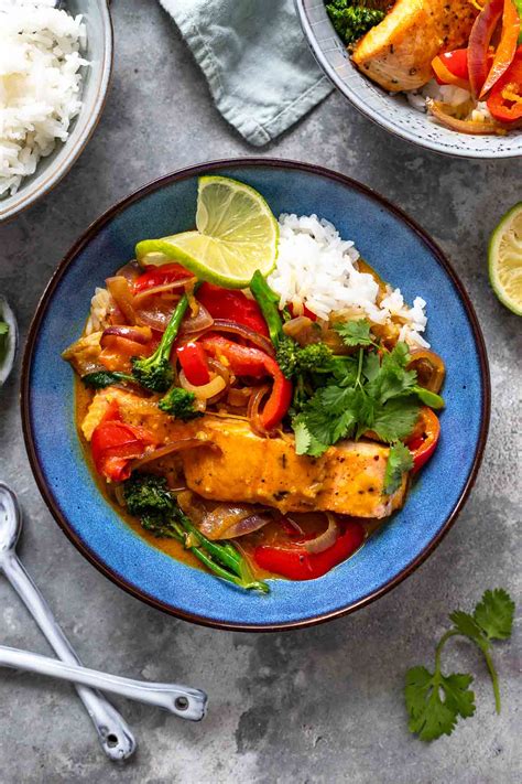 Thai Kokos Curry Mit Lachs Minuten Rezept Elle Republic