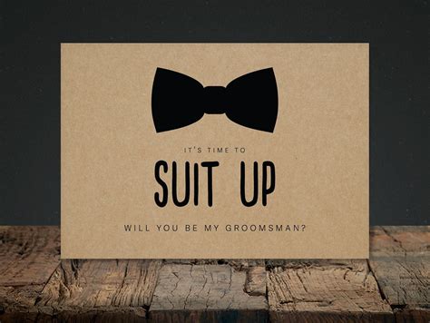 Printable Groomsman Proposal Card Best Man Proposal Suit Up Etsy