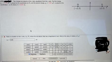 Solved 2 Two Charges Are Placed On The X Axis