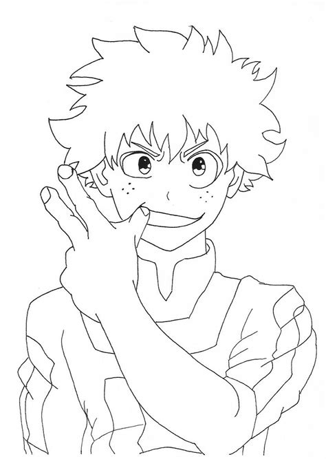 Deku Izuku Midoriya Boku No Hero Academia Para Colorear E Imprimir Dibujos De Colorear