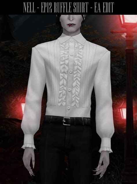 Ep12 Male Ruffle Shirt Ea Edit By Nell The Sims 4 Download Sims 4 Teen