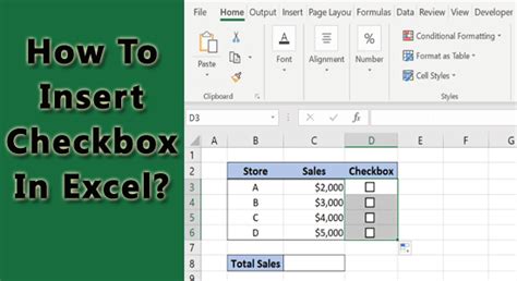 How To Insert Checkbox In Excel Step By Step Guide