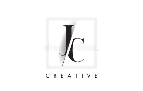 Diseño Del Logotipo De La Letra De Jc Serif Con Corte Intersectado