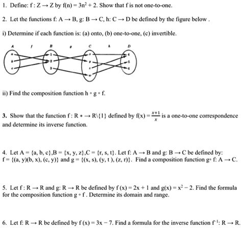 Solved Define F Z Z By F N 3n Show That F Is Not One To One Let The Functions F A B G