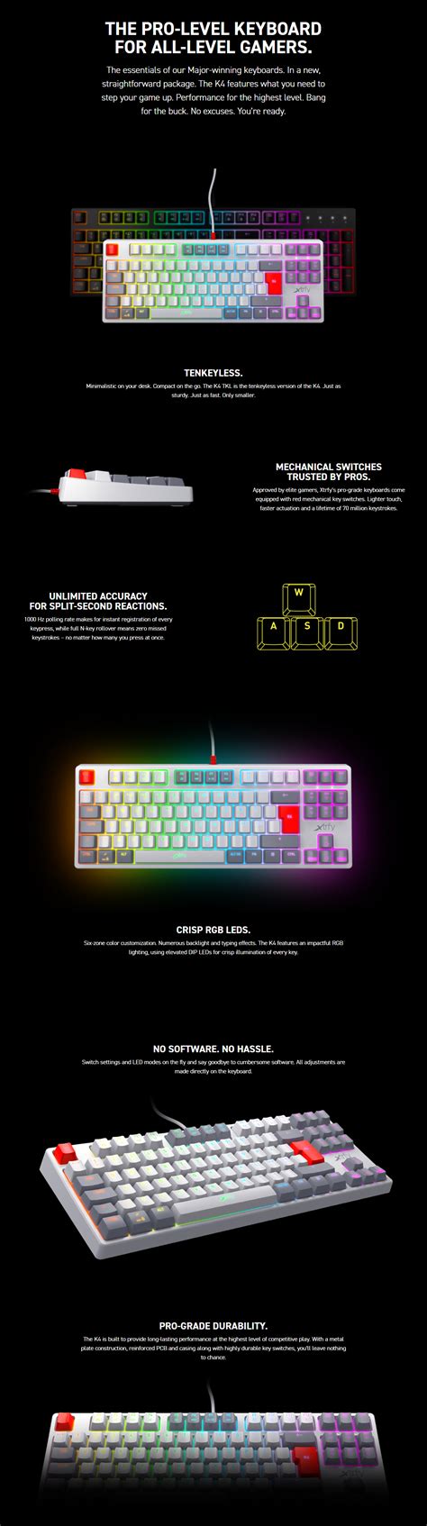 Buy Xtrfy K Tkl Rgb Retro Mechanical Gaming Keyboard Kailh Red