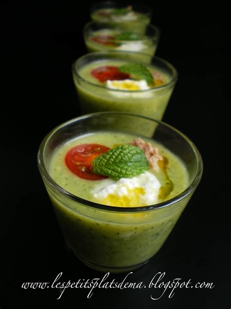 LeS PeTiTs PlAtS D EmA Soupe Froide De Courgettes Mozzarella Et Thon