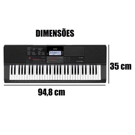 Kit Teclado Musical Ct X Casio Usb Teclas Suporte X Capa