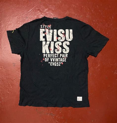 Vintage Evisu Kiss Mens Fashion Tops And Sets Tshirts And Polo Shirts