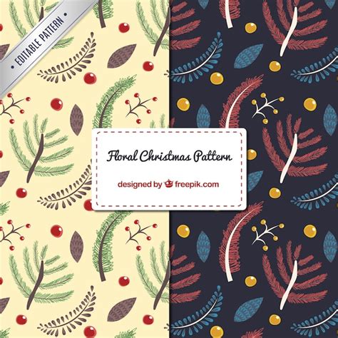 Free Vector Christmas Floral Pattern