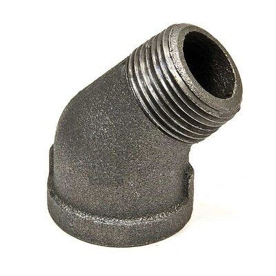 1 1 2 BLACK MALLEABLE IRON STREET 45 ELBOW DEG 45 Fitting Pipe Npt