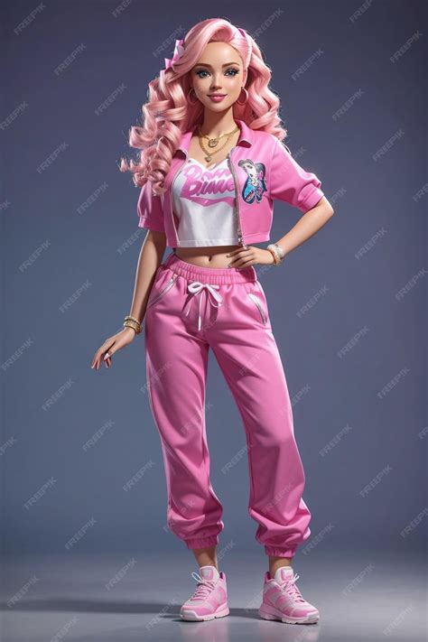 Premium Photo Barbie Dressed In Hip Hop Style Trendy Outfit