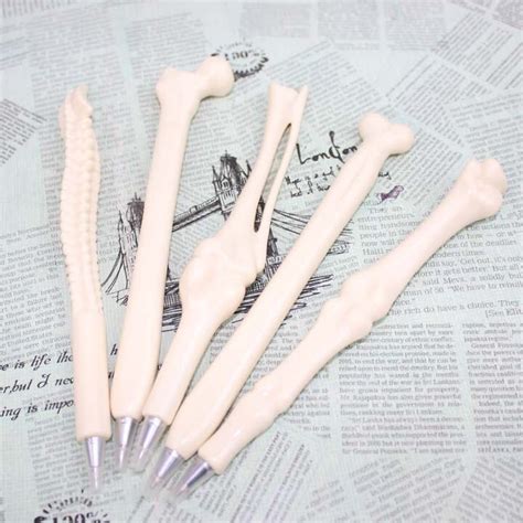 Stylo à bille créatif en forme d os cadeau d halloween 5 pièces lot