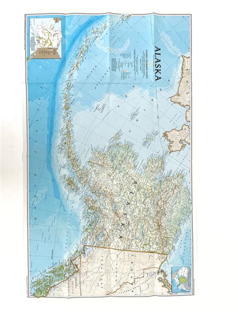 National Geographic Map of Alaska Vintage Paper Poster Map | Etsy