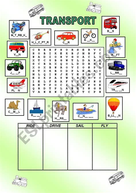 Transport Worksheet Free Esl Printable Worksheets Made Transportation