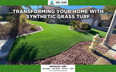 Synthetic Grass Turf Rock N Block Landscape