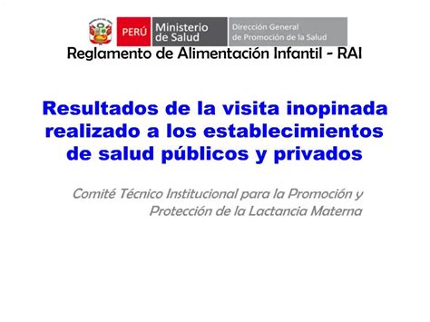 PPT Reglamento De Alimentaci N Infantil RAI Resultados De La Visita