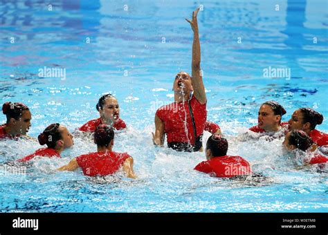 190715 GWANGJU July 15 2019 Xinhua Athletes Of Spain