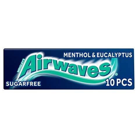 Airwaves Menthol And Eucalyptus Gum 10 Pieces Tesco Groceries