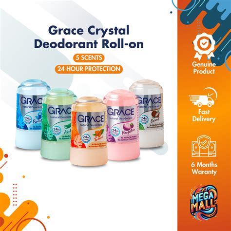 Grace Crystal Roll On Deodorant 100 Pure Natural Antiperspirant 70g