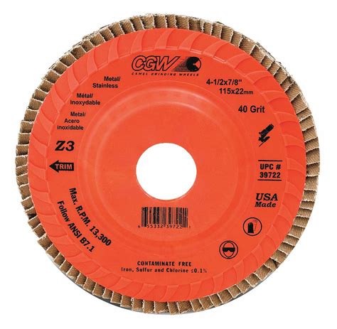 CGW ABRASIVES FLAP SANDING DISC Z3 4 ANG COMPACT 120 GRIT 5 X 7